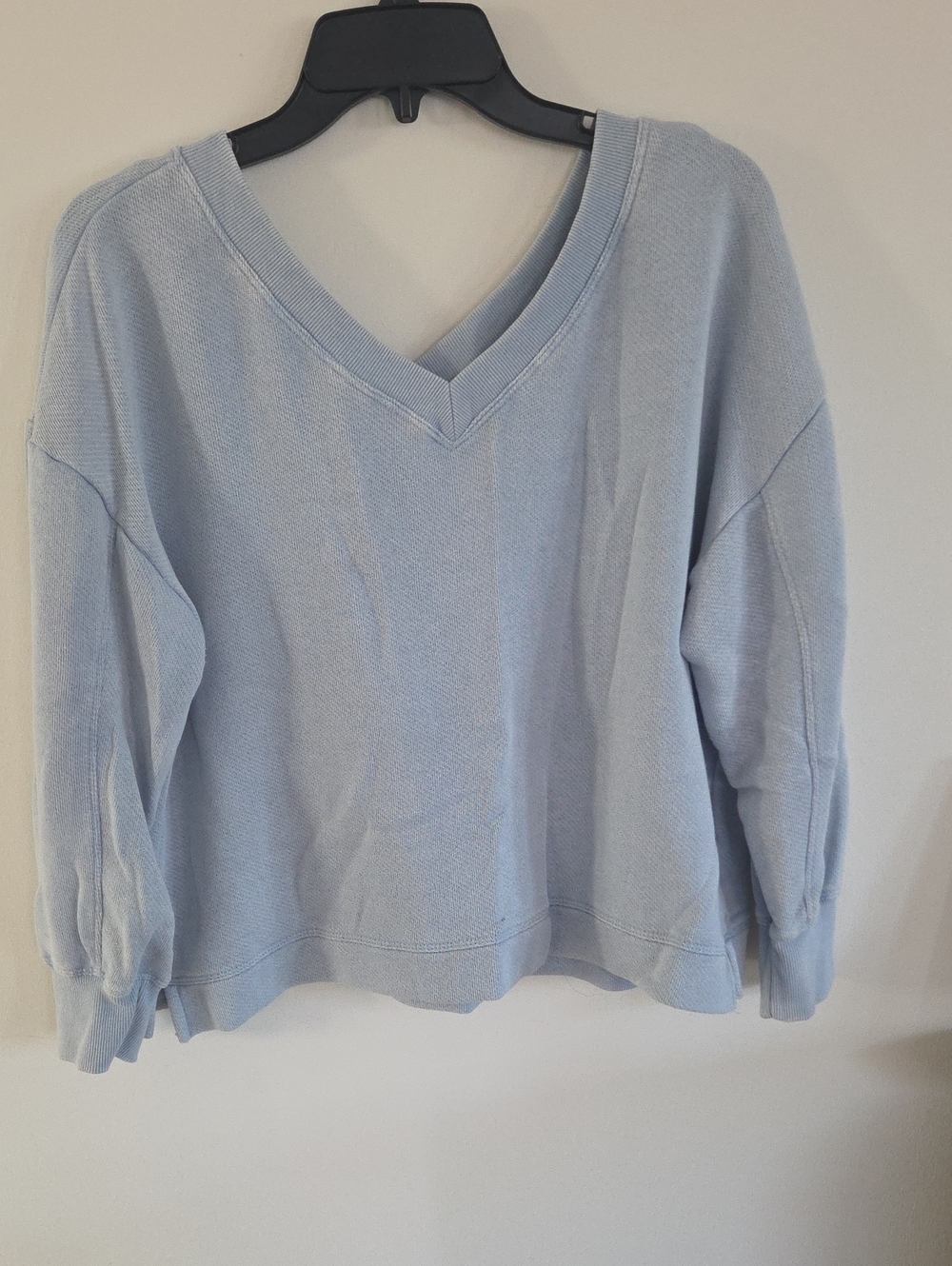 Pink Rose Light Blue V-Neck Women's Sweater